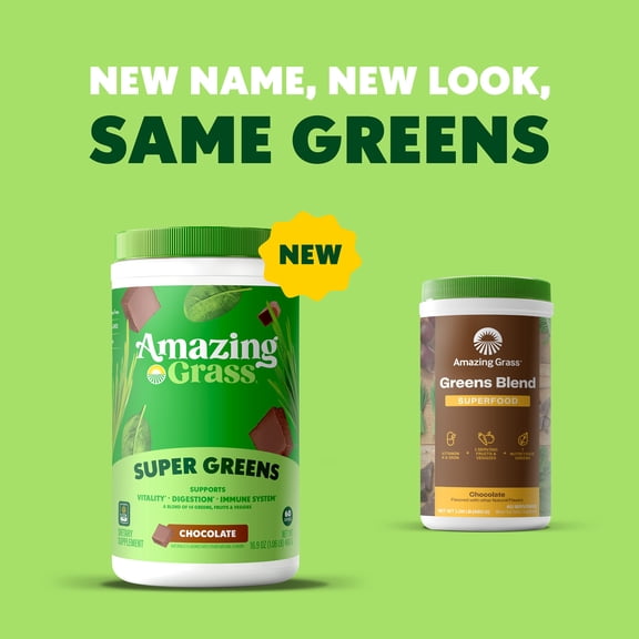 Amazing Grass Greens Blend Superfood Powder, Chocolate, 1lb, 60 Servings