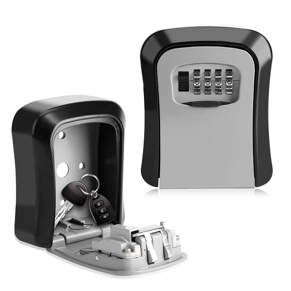 Wall Mounted Key Safety Box Lock Safe 4 Digit Security Outdoor Storage Padlock 