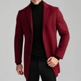 thumbnail image 2 of Lovzfmll Men's Wool Blend Coat, Single Breasted Overcoat, Casual Trench, Long Sleeve with Pockets, Winter Outerwear for Men, 2 of 9