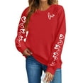 thumbnail image 7 of hotojiny Womens Valentine's Day Sweatshirts Fashion Casual Long Sleeve Loose Pullover Soft Crewneck Spring Tops, 7 of 7