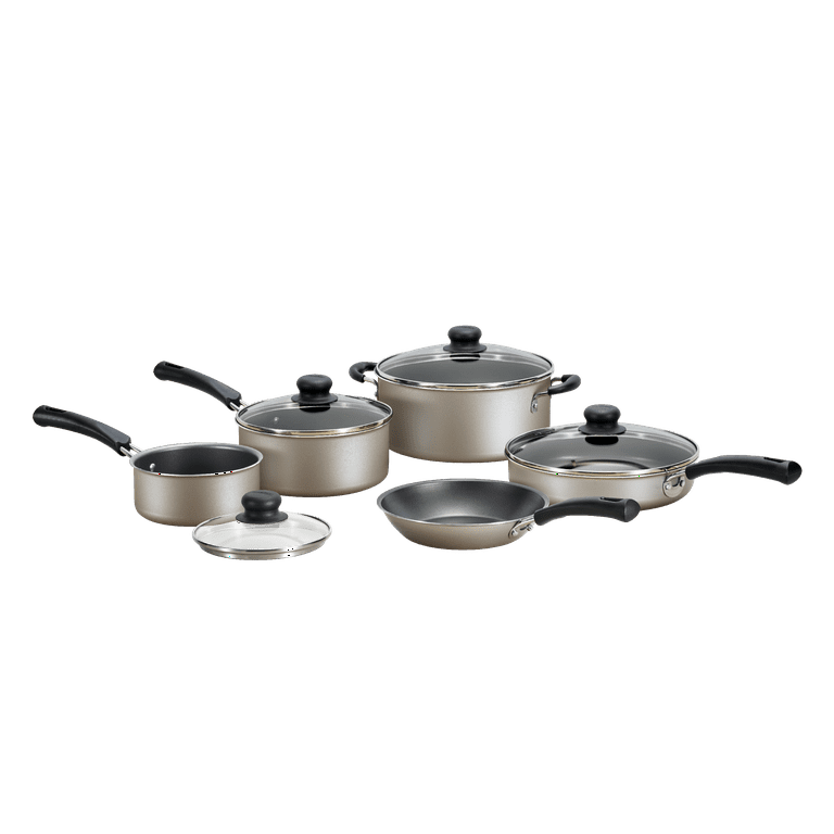 9 Piece Ceramic Cookware Pans Pots Set with Detachable Handle and Lid  Induction