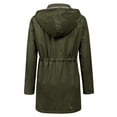 thumbnail image 3 of Gabardina impermeable LOMON con capucha larga para mujer, 3 of 6