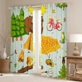 thumbnail image 2 of Feelyou Happy Camping Kids Curtains Pack of 2 (42x84 Each), Pine Tree Botanical Curtains Blackout, Kawaii Squirrel Animal Bedroom Curtains, Black Out Curtains Decor, 2 of 6