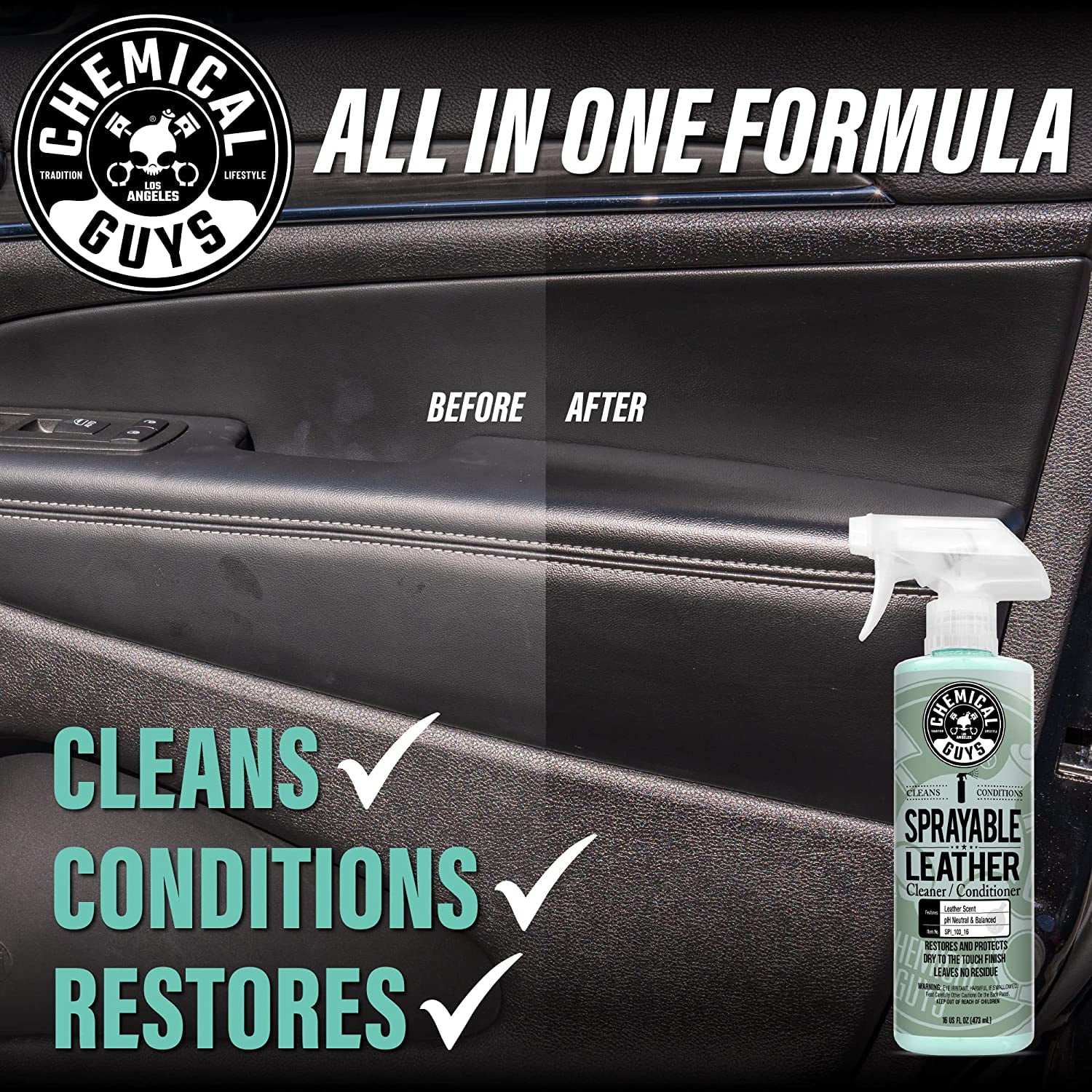 Chemical Guys Sprayable Leather Cleaner & Conditioner in One - 16oz