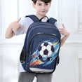 thumbnail image 6 of Flip-Top Backpack 17L Capacity Lightweight Bookpack Reflective Safety Strips & Adjustable Chest Strap Soccer Ball in Space, 6 of 7
