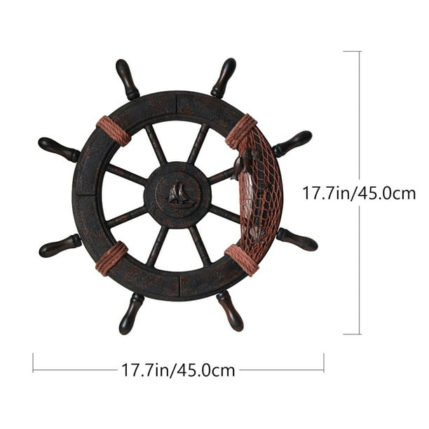 Wheel Decor Nautical Ship Wall Wooden Steering Beach Boat Bathroom