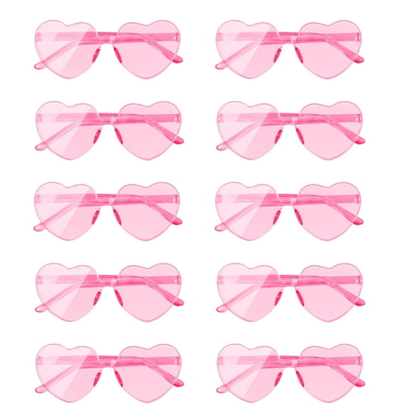 Gafas de sol AEAHALY Pink Heart sin montura para mujeres y niños x10