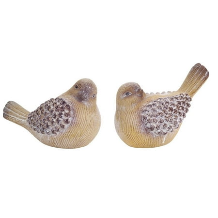 Pack of 6 Frosted Beige Pine Cone Dove Table Top Christmas Decorations 5