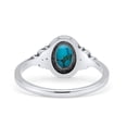 thumbnail image 3 of Oval Vintage Fashion Thumb Ring Simulated Turquoise Oxidized 925 Sterling Silver Size 10, 3 of 5