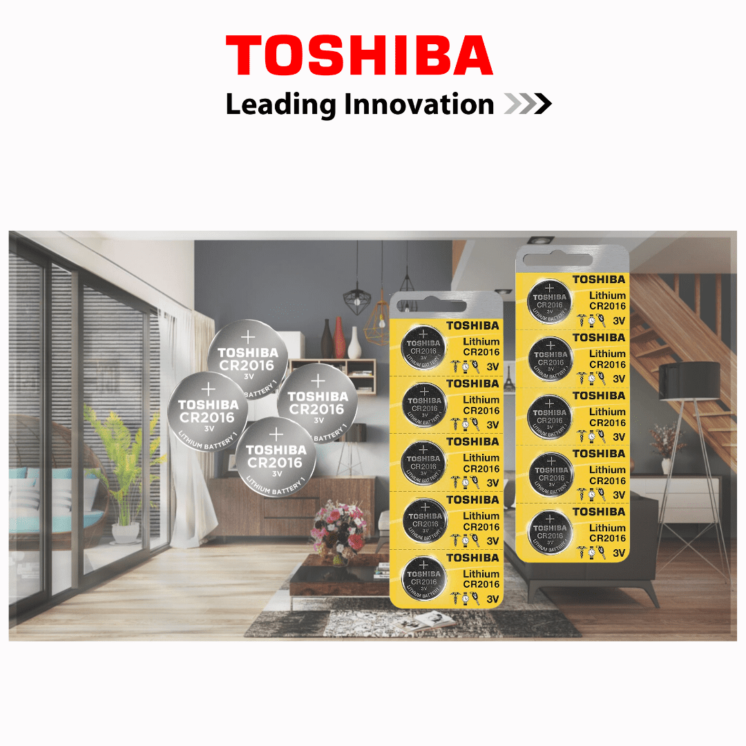 Toshiba CR2016 Battery 3V Lithium Coin Cell (1PC)
