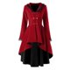 thumbnail image 1 of Women Sleeve Casual Slim Lace Long Coat Formal Outerwear Irregular Knob Women's Coat Red L, 1 of 4