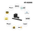 thumbnail image 3 of Sony HT-A5000 Barra de sonido Dolby Atmos de 5.1.2 canales Cine en casa con sonido envolvente con DTS:X y mapeo de sonido espacial 360, funciona con Alexa y Google Assistant,Negro, 3 of 5