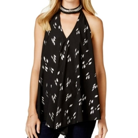 Keyhole Beaded Halter Top - Stoosh NEW Black Size XS Junior Embellished Asymmetricall Halter Blouse