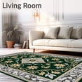 thumbnail image 2 of ODIKA 4'x6' Machine Washable Non-Slip Area Rug, Botanical Vinework Medallion with Flourishing Leaf Motifs High Traffic Rug, Green, 561529, 2 of 7