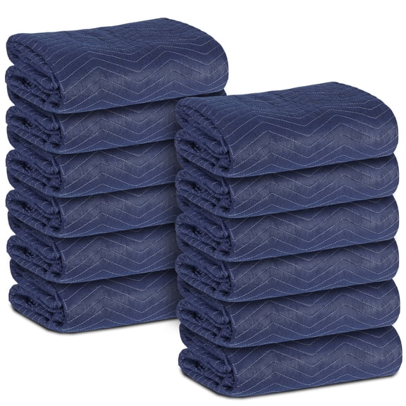 SuperDeal 12pcs 35lb 80" x 72" Moving Blankets Furniture Packaging Pads Cotton & Polyester