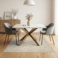 thumbnail image 3 of ODIKA Beige Dining Ornate Rosette Bordered Frame Retro Neutral Cream Easy Care Kids Safe for Small Living Room, Playroom, Bedroom, 3 of 7