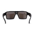 thumbnail image 4 of Mens Color Mirror Flat Top Mobster Rectangle Racer Sunglasses Matte Black Blue Mirror, 4 of 4