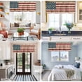 thumbnail image 5 of Retro Red Blue American Flag Farmhouse Short Window Curtain Valances, US Flag Vintage Stars Rod Pocket Kitchen Valances for Living Room Bedroom Bathroom Cafe 60" x 18", 5 of 8