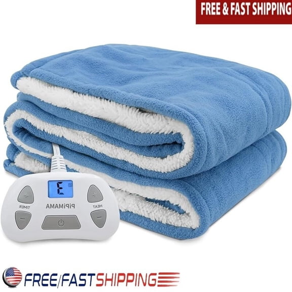 Electric Heated Blanket Twin Size Soft Fleece 10 Heat Settings Auto Shut Off New