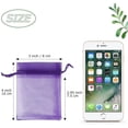 thumbnail image 4 of HRX Package 100pcs Little Organza Bags 3 x 4 inch, Mesh Bags Drawstring Pouches for Jewelry Bracelets Candy Party Favor Small Gift Purple, 4 of 9