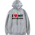 thumbnail image 7 of I Love My boyfriend Hooded Valentines Day Hooded Drawstring Pocket Sweatshirt Men/women  funny  Pullover, 7 of 7