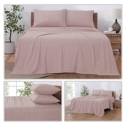 Modern Threads 3-Piece Solid Microfiber Adult Sheet Set, Cameo Rose, Twin