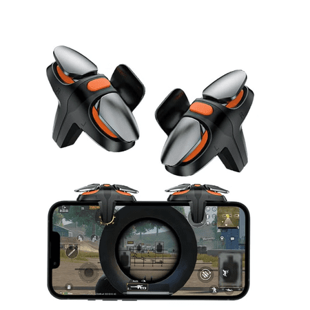 PUBG Mobile Trigger Game Controller 4 Triggers L1R1 L2R2, Gaming Joystick Gamepad Compatible with Mobile Phone Android iPhone iOS ,Compatible with 3-15mm thick phone