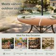 thumbnail image 6 of Round Outdoor Tablecloth with Umbrella Hole and Zipper, Sage Green Orange Ombre Tablecloth with Elastic Waterproof, Abstract Modern Gradient Patio Table Covers for 36" - 44" Picnic Pool Tables, 6 of 9