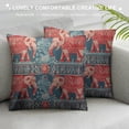thumbnail image 3 of GOSMITH  Elephant Decoration Throw Pillow Cushion Covers Vintage Graphic Lotus African Tribal Ethnic Ornament Elephant Print Funny Pillows Home Decor Couch Pillow Case, 3 of 5