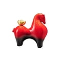 thumbnail image 4 of Escultura de caballo de cerámica, figura coleccionable moderna de la fortuna para la entrada. Rojo, 4 of 9