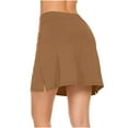thumbnail image 5 of LEBONYARD Womens Shorts Clearance,Women's Seam-Free Yoga Skort,Women's New Color Mid-waist Skirt Pants Sports Casual Shorts Bottoming Skirt Pants Brown L, 5 of 5