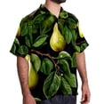 thumbnail image 2 of pear Men's Short Sleeve Hawaiian Shirt, Poplin Casual Printed Button Down, Summer Beach Unisex Shirts, 2 of 6