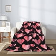 thumbnail image 2 of Rateoe Hearts Pattern Flannel Throw Blanket, Ultra-soft Blanket for Bed, Couch, Car, Hypoallergenic Anti-pilling blanket-50"x40"(Vertical), 2 of 6