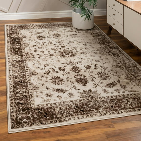 Unique Loom Rushmore Collection Area Rug - Lincoln (5' 1" x 8' Rectangle Cream/Beige)