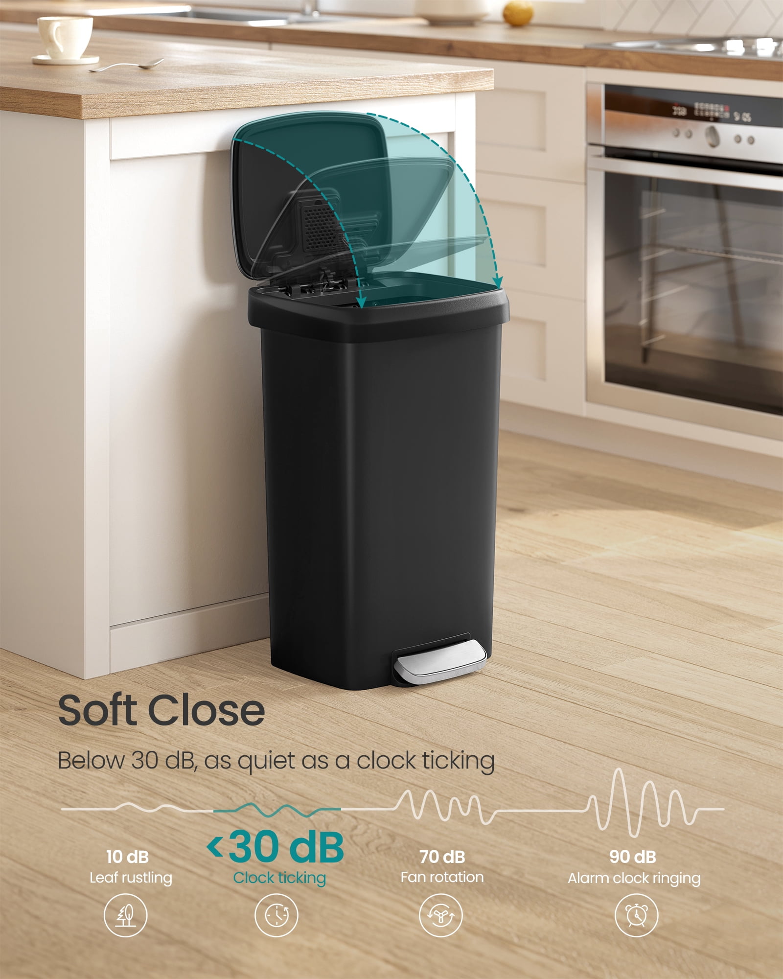 Mainstays Motion Sensor Trash Can, 13.2 Gallon, White Stainless