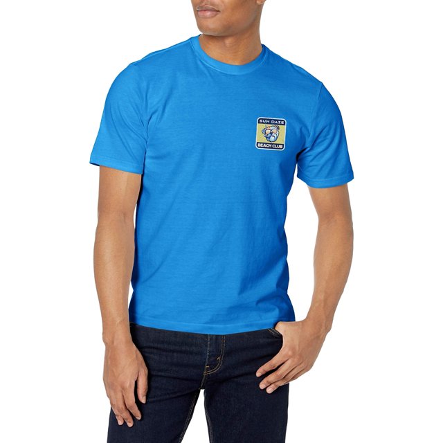 IZOD - Playera Estampada de Manga Corta para Hombre, Club de Playa Blue Revival, Small