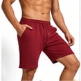 thumbnail image 4 of Lovzfmll Men's Summer Beach Casual Running Sports Shorts, 5-Inch Straight Leg Athletic Bermuda Shorts Wine, S, 4 of 7
