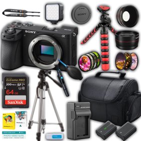 Sony a6700 Mirrorless Camera (Body Only)   64GB Memory, Case, Travel Charger, Tripods & Filter Kit (International Version, No Manufacturer Warranty)