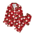 thumbnail image 5 of Christmas Pajamas Women's Two-Piece Christmas Pajamas Long Sleeve Button Shirt and Pants Set Home Clothes, 5 of 9