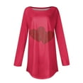 thumbnail image 4 of Resicozy Valentines Shirts for Women Long Sleeve Shirts Trendy 2026 Cute Love Heart Print Crewneck Tops Plus Size Casual Blouses Vermilion 3XL, 4 of 5