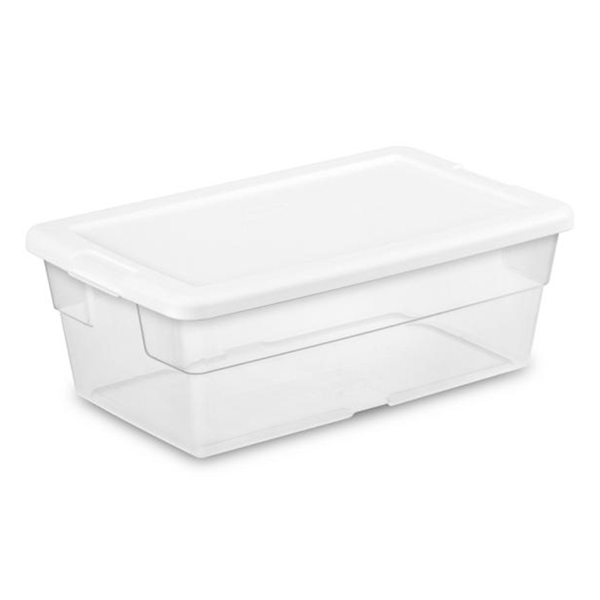 Kekow 70 L Clear Large Storage Box, Plastic Latch Box with Wheels, 4-Pack