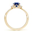 thumbnail image 2 of ANGARA Lab Grown 1 Ct 3 Stone Blue Sapphire & Diamond Engagement Ring for Women in 14K Yellow Gold (Size-6mm) | September Birthstone, Anniversary Jewelry Gift for Women | Lab-Grown Blue Sapphire Ring, 2 of 8