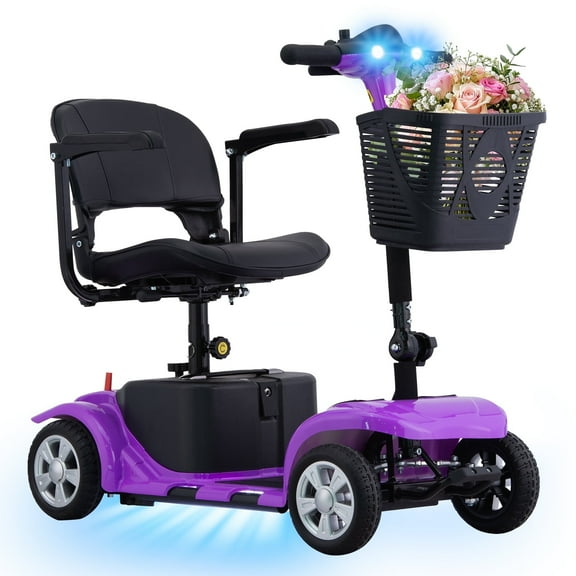 Aoemoe 4 wheeled Elderly Mobility Scooters are Suitable for the Elderly(Purple)
