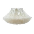 thumbnail image 3 of SGFCWSX Girls Tutu Skirt Kids Bow Ruffle Layered Elastic Waist Fluffy Dance Skirts Beige Size 8-10 Years, 3 of 6