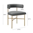thumbnail image 7 of Home Square Kim 19.7" Velvet Dining Chair in Dark Gray & Gold - Set of 2, 7 of 7