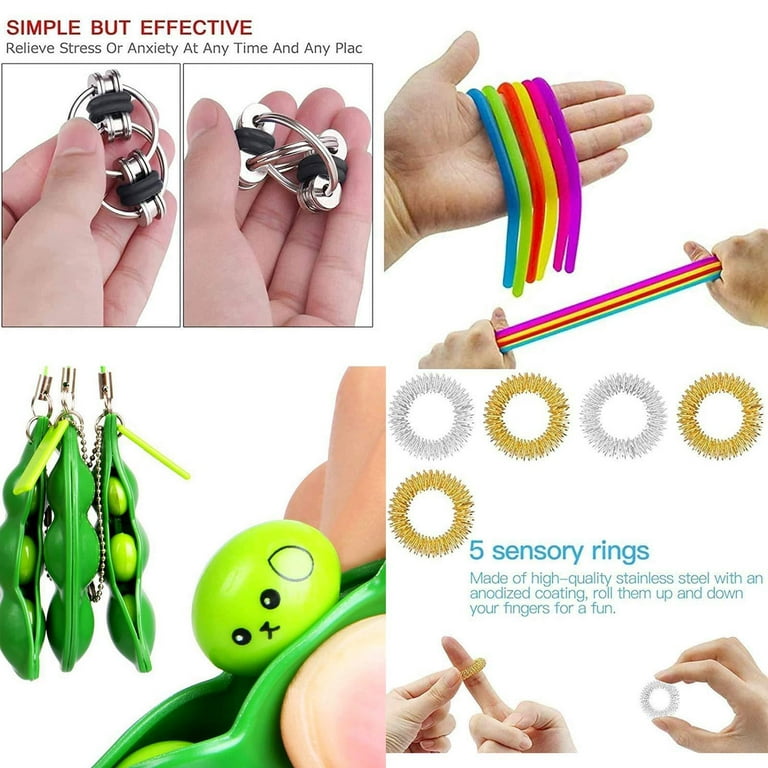 Stress Relief Fidget Toy Pack, Sensory Fidget Toys Pack With Push Pop  Bubble Simple Dimple,decompression Fidget Toys Set With Infinite Cube