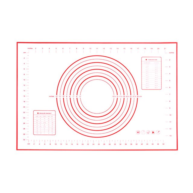 Generic Silicone Making Baking Mat BBQ Mat with Clear Scale Design Washable Rotatable for Home Kitchen Daily Use