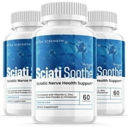 (3 Pack) Sciatisoothe Supplement for Sciatica, Sciati Soothe Nerve Health, Sciatisoothe Capsules Vitamins, Sciatisoothe Advanced Overall Wellness Support Maximum Strength Formula (120 Capsules)