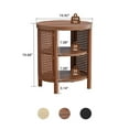 thumbnail image 6 of YOCWO Small Round End Table with Open Storage for Small Space, 3 Tier Accent Table Side Table with Iron Rattan Decor, Walnut, 6 of 8