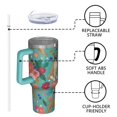 thumbnail image 4 of OBREWU BoxerDog and Floral Tumbler with Handle and Lid,BoxerDog and Floral 40oz Double Wall Vacuum Insulated Tumbler,Cups Gift for Women and Men, 4 of 7